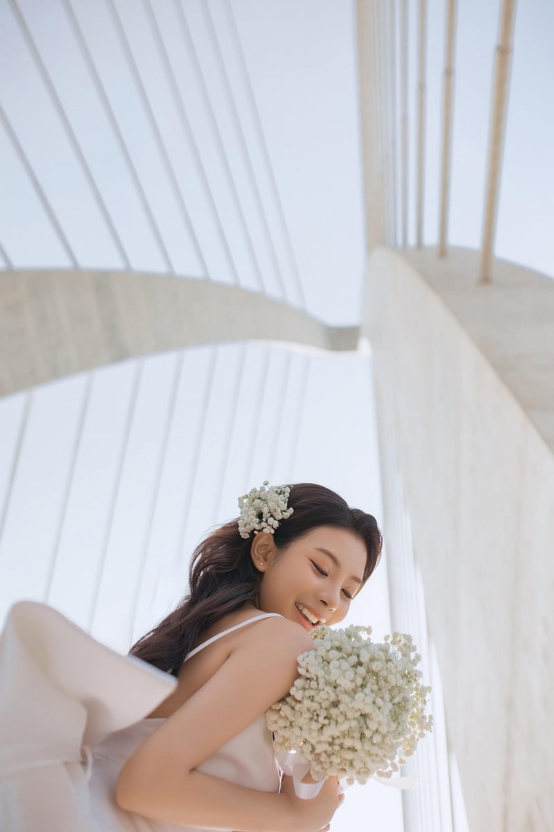 Bride in Elegant Drapery